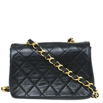 Chanel 1989-1991 Black Lambskin Shoulder Bag