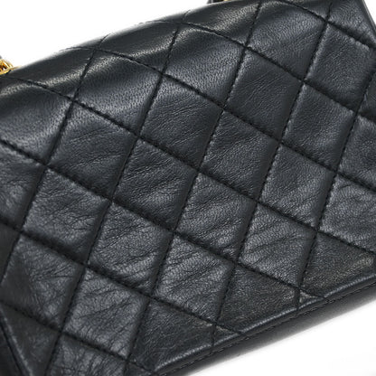 Chanel 1989-1991 Black Lambskin Shoulder Bag