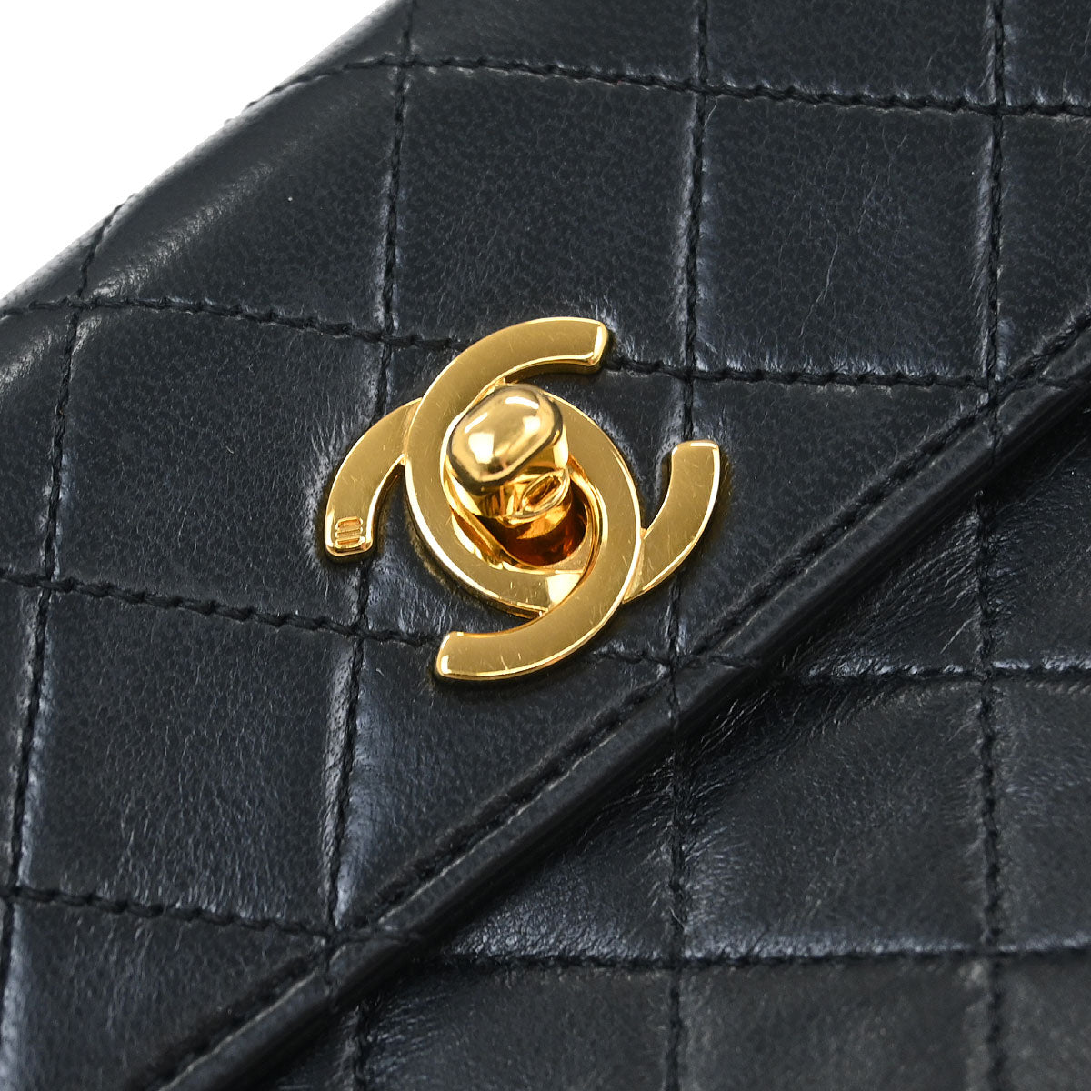Chanel 1989-1991 Black Lambskin Shoulder Bag
