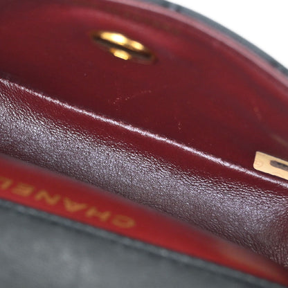 Chanel 1989-1991 Black Lambskin Shoulder Bag
