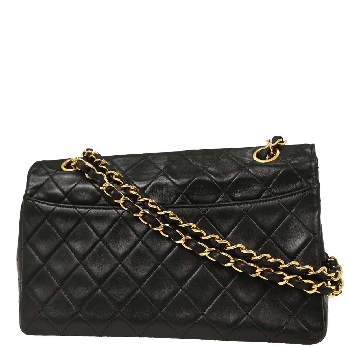 Chanel 1989-1991 Black Lambskin Shoulder Bag