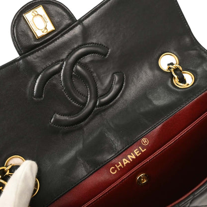 Chanel 1989-1991 Black Lambskin Shoulder Bag