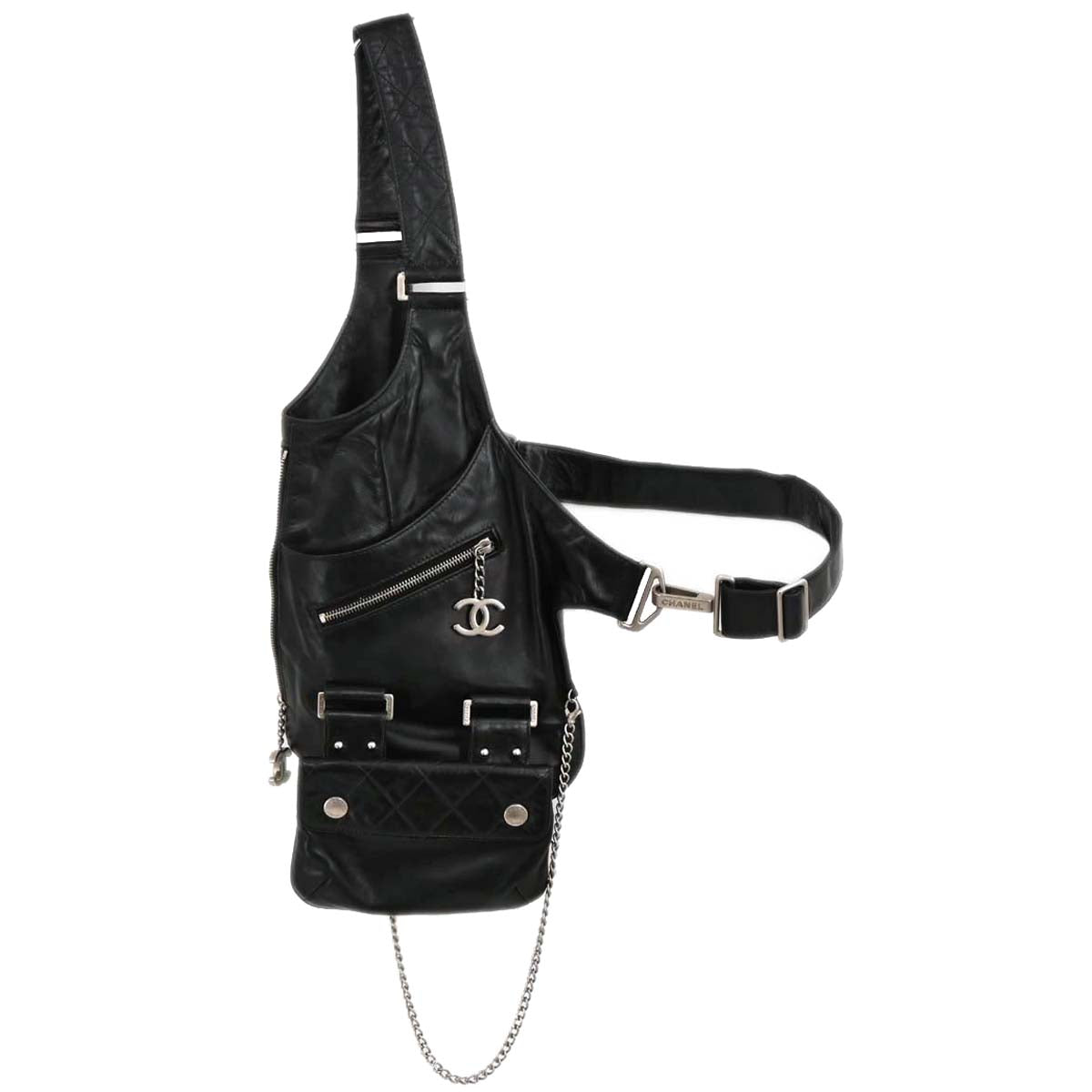 Chanel Black Lambskin Body Bag