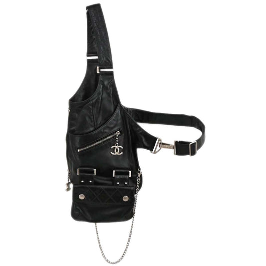 Chanel Black Lambskin Body Bag