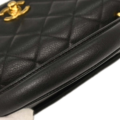 Chanel 1996-1997 Black Caviar Kelly Handbag