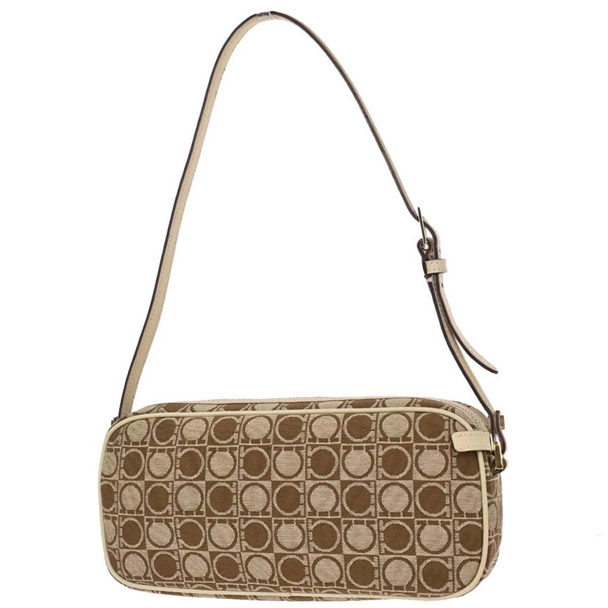 Salvatore Ferragamo Beige Canvas Handbag