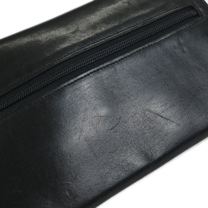 Chanel 1994-1996 Black Lambskin Long Wallet Purse