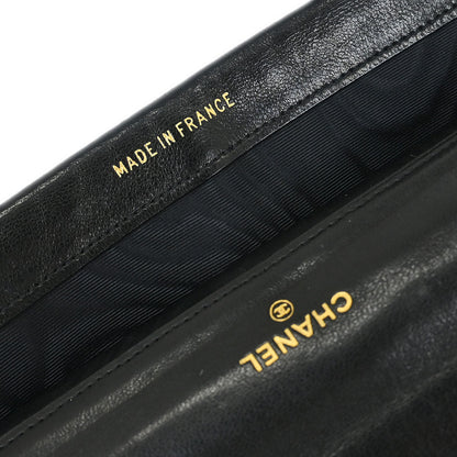Chanel 1994-1996 Black Lambskin Long Wallet Purse