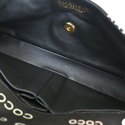 Chanel 2000-2002 Black Canvas COCO East West Choco Bar Shoulder Bag