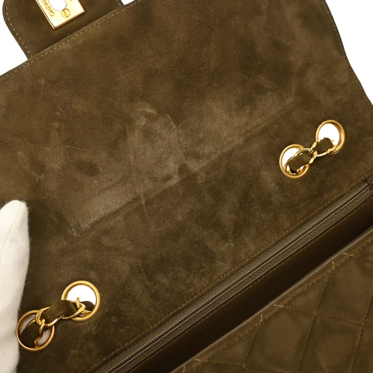 Chanel 1994-1996 Brown Suede Shoulder Bag