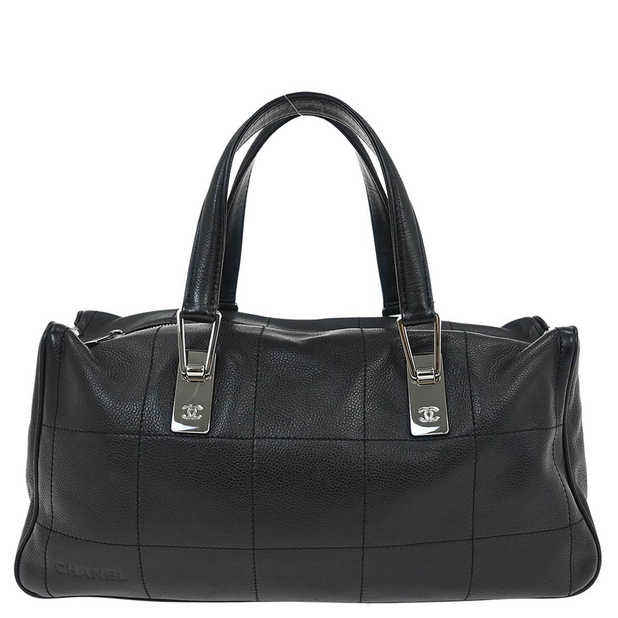 Chanel 2003-2004 Black Caviar Choco Bar Handbag