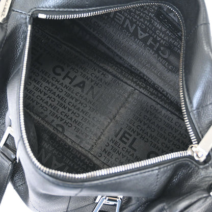 Chanel 2003-2004 Black Caviar Choco Bar Handbag