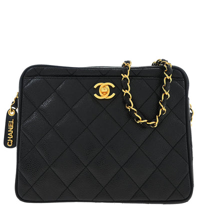 Chanel 1996-1997 Black Caviar Camera Bag