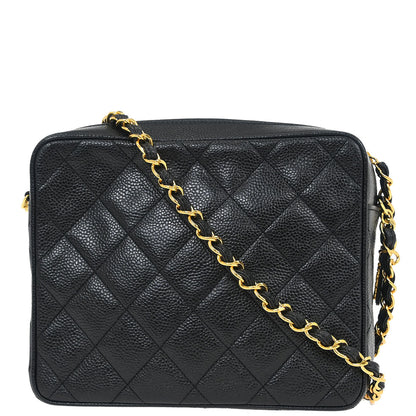 Chanel 1996-1997 Black Caviar Camera Bag