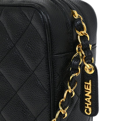 Chanel 1996-1997 Black Caviar Camera Bag