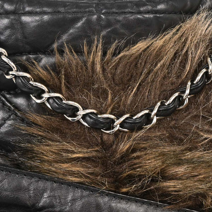 Chanel 2009-2010 Black Calfskin Mademoiselle Lock Shoulder Bag