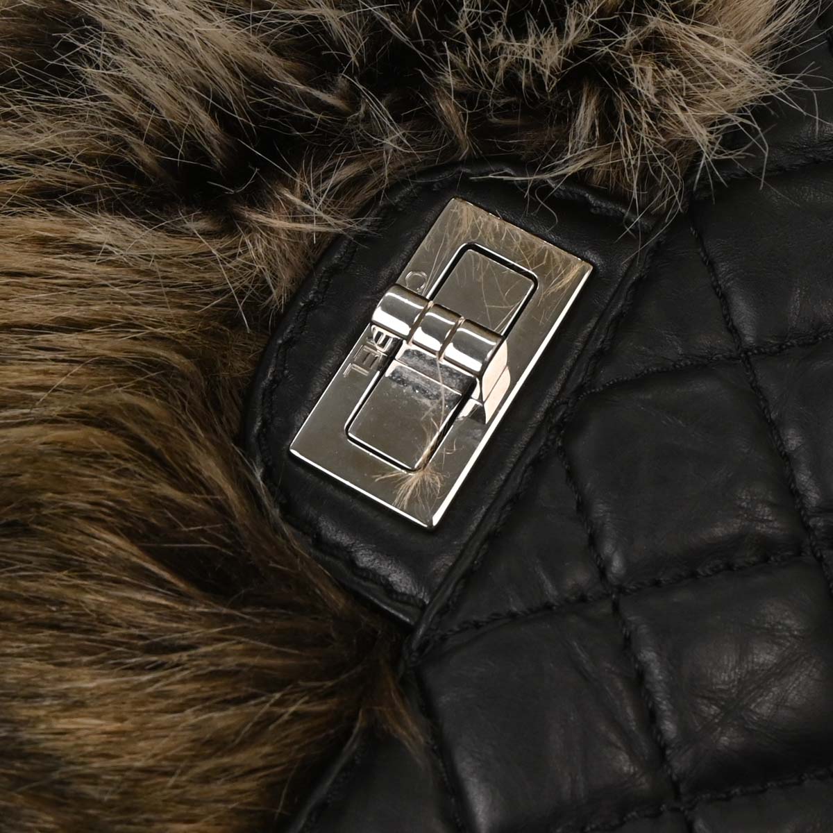 Chanel 2009-2010 Black Calfskin Mademoiselle Lock Shoulder Bag