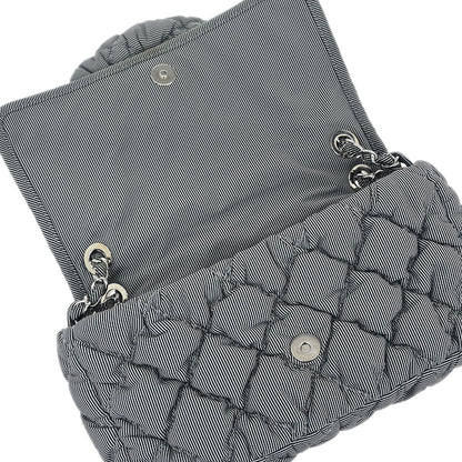 Chanel 2009-2010 Black Nylon Bubble Quilt Handbag