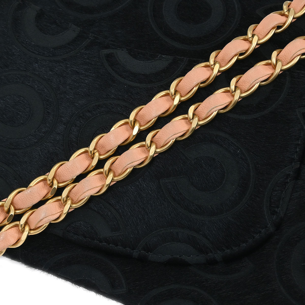 Chanel * 2002-2003 Black Pony Hair Medium Classic Double Flap Shoulder Bag