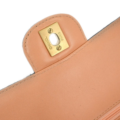 Chanel * 2002-2003 Black Pony Hair Medium Classic Double Flap Shoulder Bag