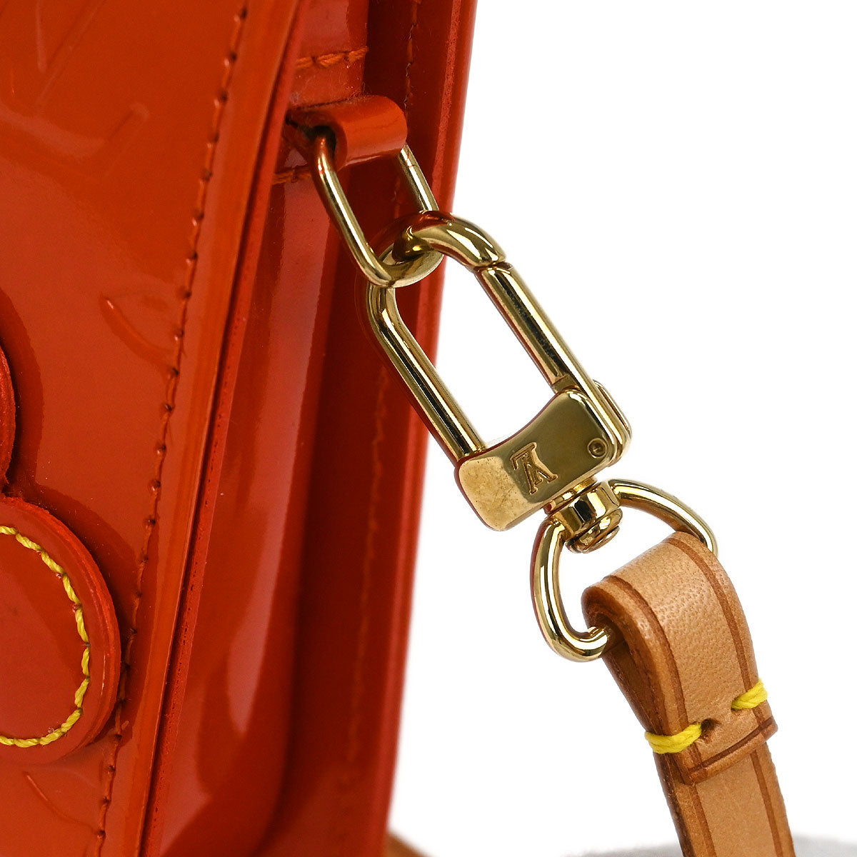 Louis Vuitton Orange Vernis Flower Lexington Handbag M92247