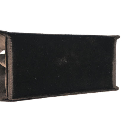 Chanel 1997-1999 Dark Brown Velvet Double Sided Turnlock Handbag