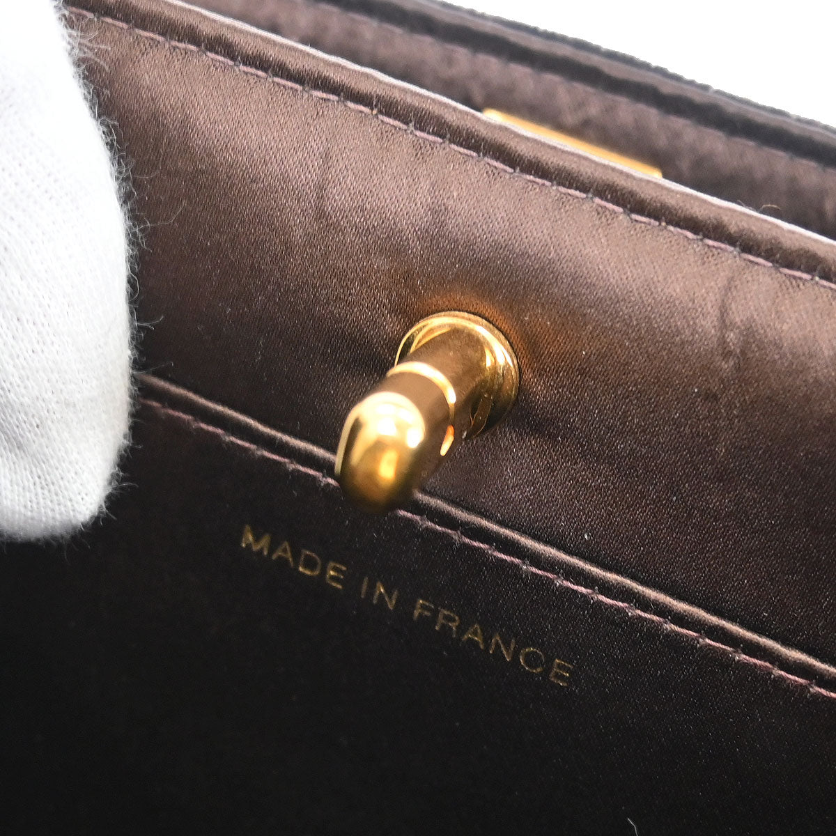 Chanel 1997-1999 Dark Brown Velvet Double Sided Turnlock Handbag