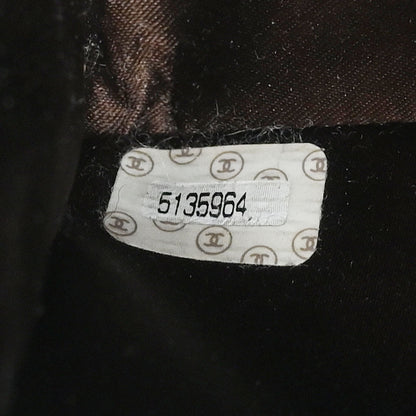 Chanel 1997-1999 Dark Brown Velvet Double Sided Turnlock Handbag