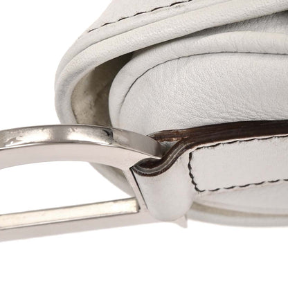 Christian Dior 2002 White Leather Saddle Handbag