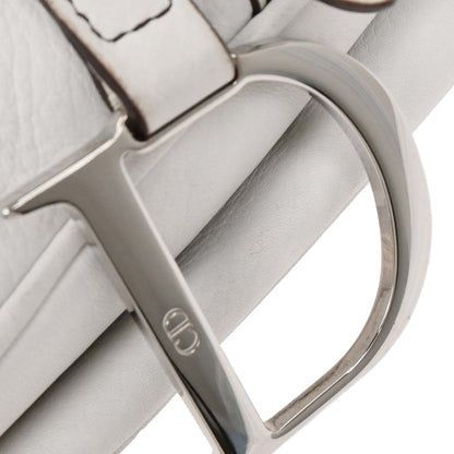 Christian Dior 2002 White Leather Saddle Handbag