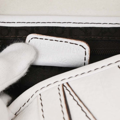 Christian Dior 2002 White Leather Saddle Handbag
