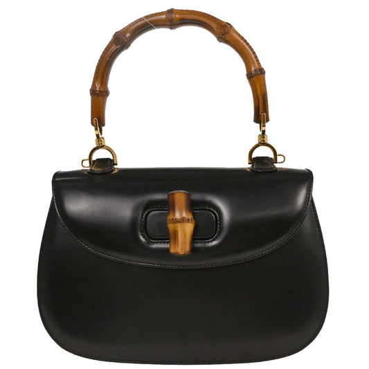 Gucci Black Bamboo Handbag