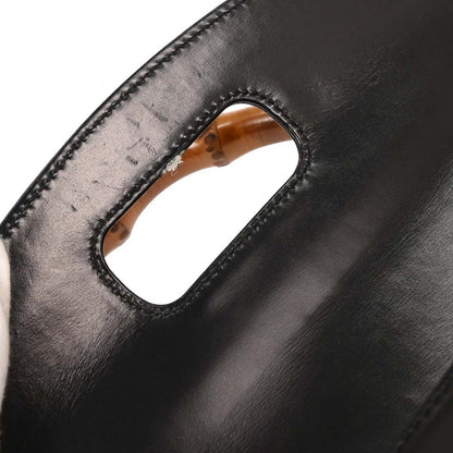 Gucci Black Bamboo Handbag