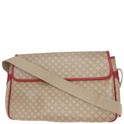 Celine Beige PVC Macadam Shoulder Bag