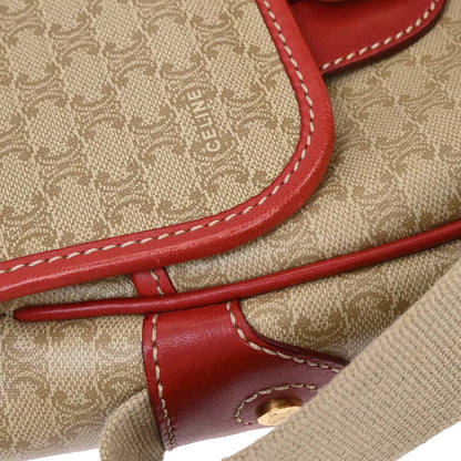 Celine Beige PVC Macadam Shoulder Bag