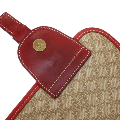 Celine Beige PVC Macadam Shoulder Bag