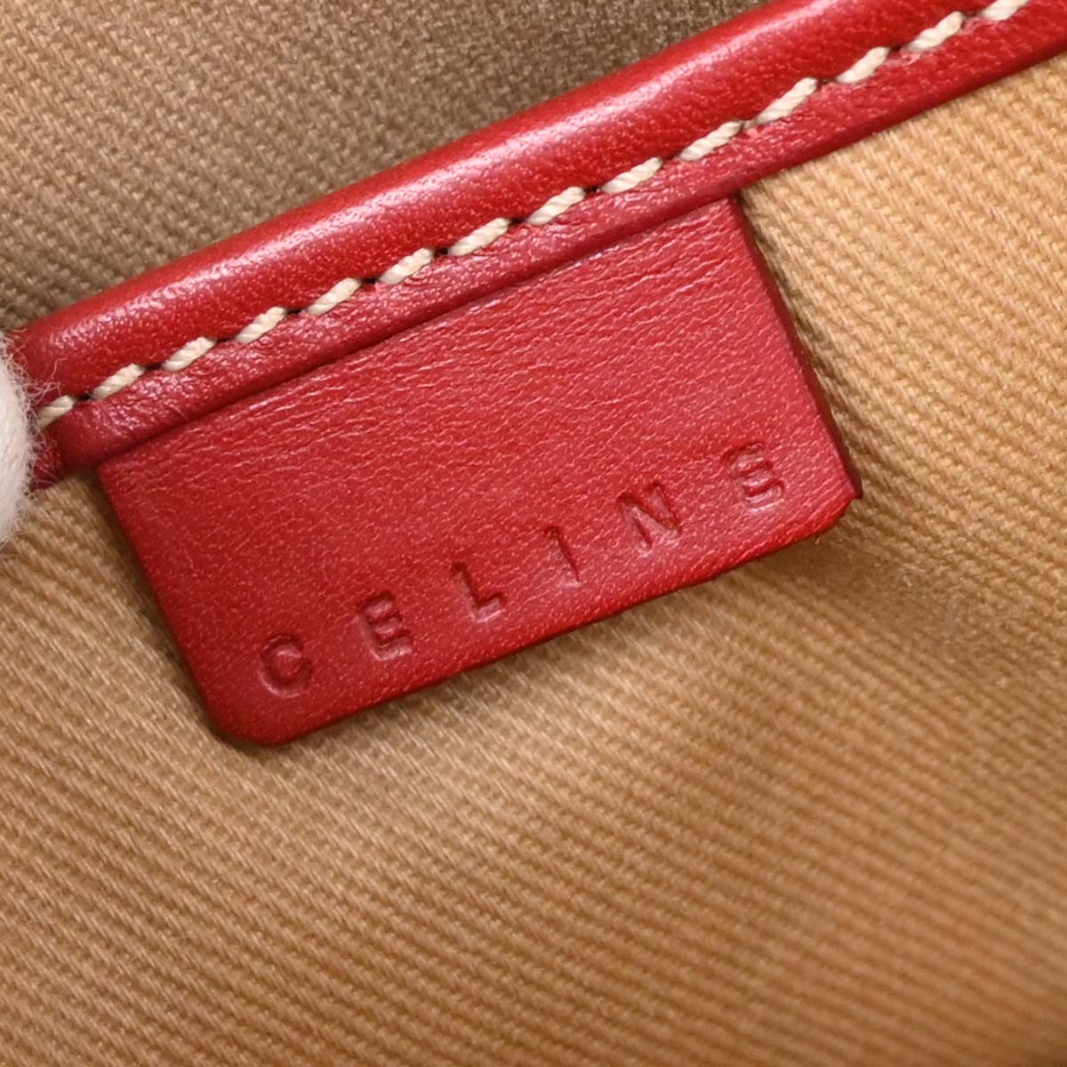 Celine Beige PVC Macadam Shoulder Bag