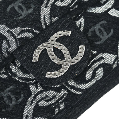 Chanel 2005-2006 Black Canvas Chain Print Handbag
