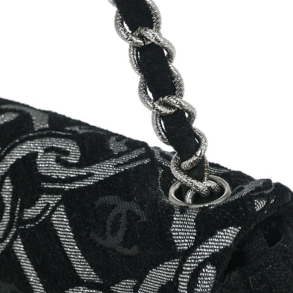Chanel 2005-2006 Black Canvas Chain Print Handbag