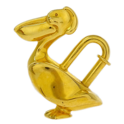 Hermes Pelican Motif 1992 Limited Cadena Padlock Gold Bag Charm