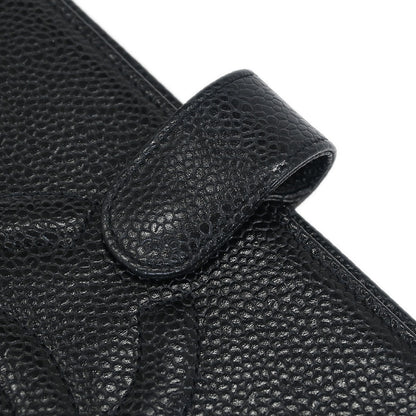 Chanel 1997-1999 Black Caviar Note Book Cover Small Good