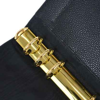 Chanel 1997-1999 Black Caviar Note Book Cover Small Good
