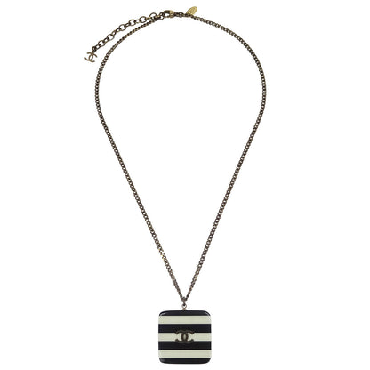Chanel Gold Square Chain Pendant Necklace 06A