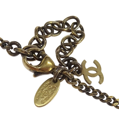 Chanel Gold Square Chain Pendant Necklace 06A