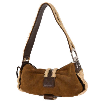 Christian Dior Brown Mouton Flight Shoulder Bag