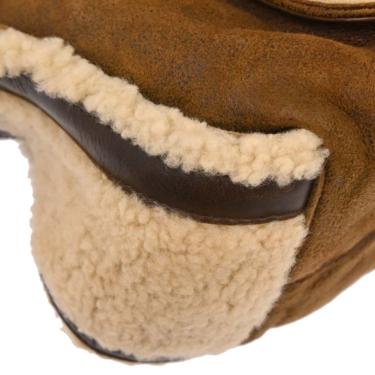 Christian Dior Brown Mouton Flight Shoulder Bag