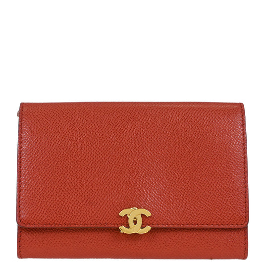 Chanel 1997-1999 Vermilion Red Caviar Wallet Purse