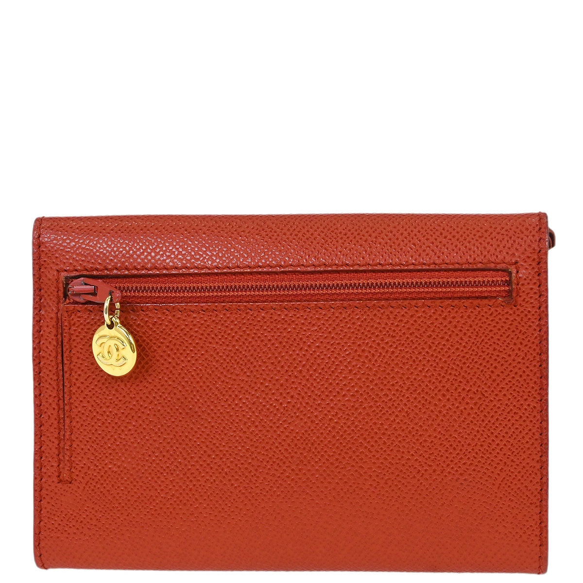 Chanel 1997-1999 Vermilion Red Caviar Wallet Purse