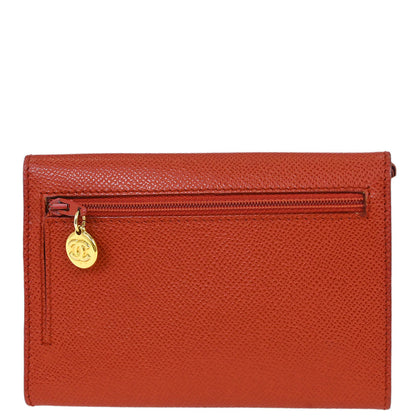 Chanel 1997-1999 Vermilion Red Caviar Wallet Purse