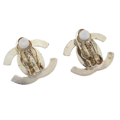 Chanel CC Turnlock Earrings Clip-On Silver Small 96A